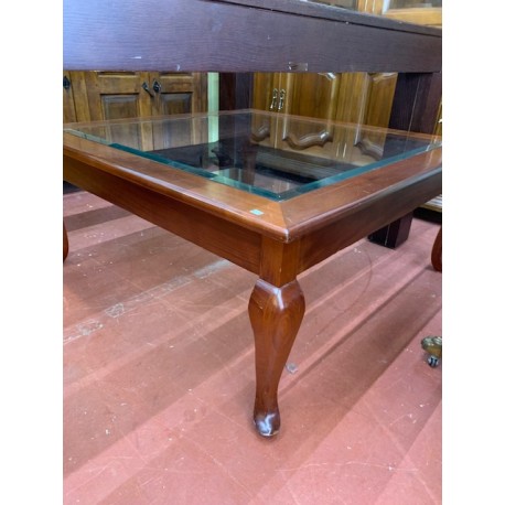 Mesa centro con tapa cristal
