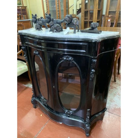 Mueble entredos antiguo 2 cristales ovales