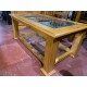 Mesa centro pino rect tapa cristal