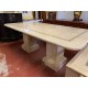 Mesa comedor marmol travertino 2 columnas