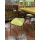 Mesa comedor rect roble y forja + 6 sillas