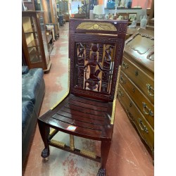 Silla alta egipcia madera de caoba y pan de oro