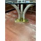 Mesa comedor pie colmillos tapa cristal