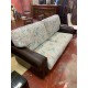 Sofa 3/p cuerpo en piel chocolate y tela