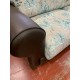 Sofa 3/p cuerpo en piel chocolate y tela
