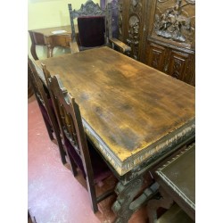 Mesa despacho estilo español + sillon + 2 sillas