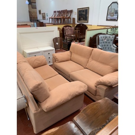Sofas 3+2 tapizado color teja