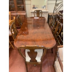 Mesa comedor palma caoba + 6 sillas reina ana