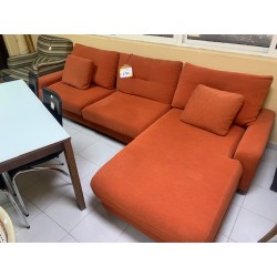 Sofa con chaislonge tap chenilla naranja