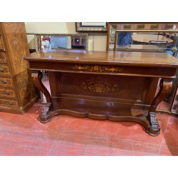Consola inglesa madera caoba con marqueteria