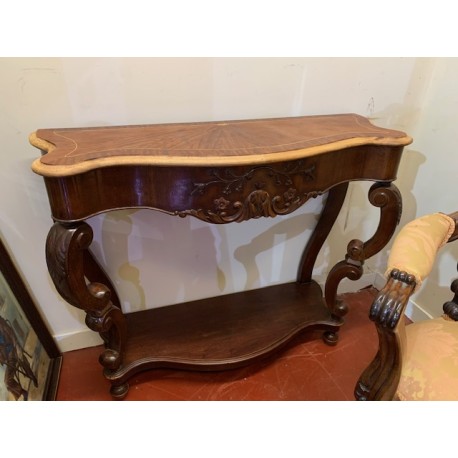 Consola antigua nogal  con tapa abatible