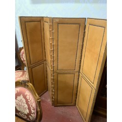 Biombo 4 hojas cuero