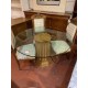Mesa comedor columna tapa cristal redonda