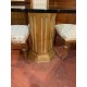 Mesa comedor columna tapa cristal redonda