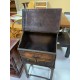 Mueble madera y rattan con tapa