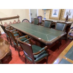 Mesa juntas clasica sobre piel + 6 sillones