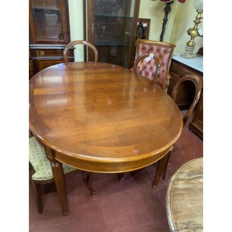 Mesa comedor oval cerezo extensible
