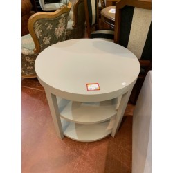Mesa auxiliar redonda 3 pisos color gris