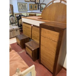 Dormitorio rustico moderno madera maciza color roble y nogal