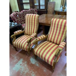 Butaca Voltaire en madera de caoba tap rayas