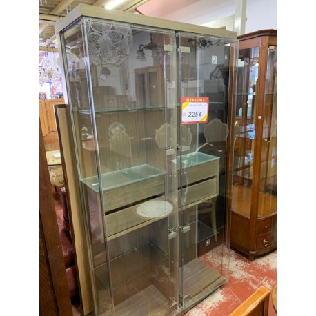 Vitrina 2/p cristal con 4 cajones interiores