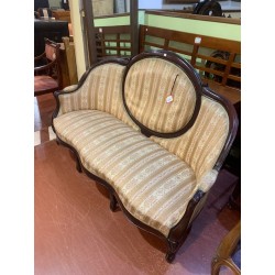 Sofa antiguo tipo isabelino caoba tap damasco