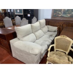 Sofa 3/p reclinable y basculante tap chenilla beige grisaceo