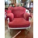 Pareja de butacas clasicas madera color hueso tap rosa