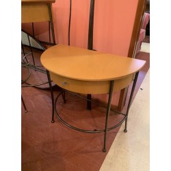 Cabecero + 2 mesillas + coqueta con espejo en forja y madera curva