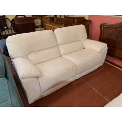 Sofa 2 relax electricos tap chenilla beige