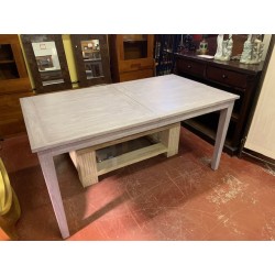 Mesa comedor rectangular extensible  en madera color gris