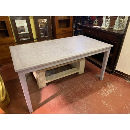 Mesa comedor rectangular extensible  en madera color gris