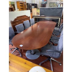 Mesa juntas moderna madera de cerezo + 8 sillones ante giratorios