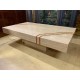 Mesa centro marmol travertino rectangular con grecas