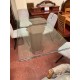 Mesa comedor columna madera tapa cristal pacho paloma