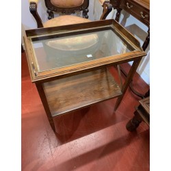 Camarera madera tapa cristal