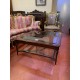 Mesa centro clasica cuadrada  tapa cristal