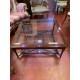 Mesa centro clasica cuadrada  tapa cristal