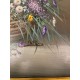Oleo cesto con flores firmado M. Parra marco dorado