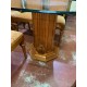 Mesa comedor 2 columnas tapa cristal oval + 6 sillas y 2 sillones