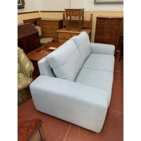 Sofas 3+2 brazo recto en tapizado alcantara azul agua