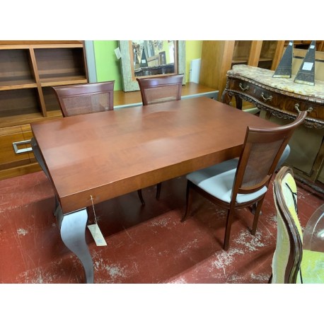 Mesa comedor madera de cerezo patas en plata extensible