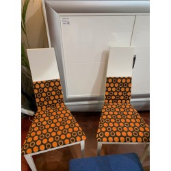 6 sillas lacadas en blanco tap naranja
