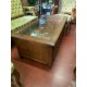 Mesa centro rustica tapa cristal con cajones