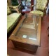 Mesa centro rustica tapa cristal con cajones