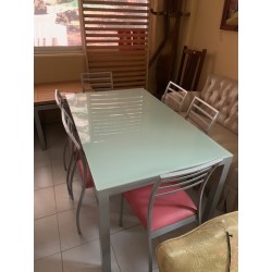 Mesa cocina cristal glass + 6 sillas