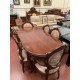 Mesa comedor clasica madera de nogal + 4 sillas y 2 sillones