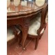 Mesa comedor clasica madera de nogal + 4 sillas y 2 sillones