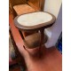 Velador antiguo oval tapa marmol