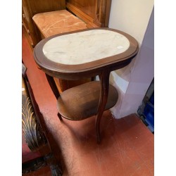 Velador antiguo oval tapa marmol